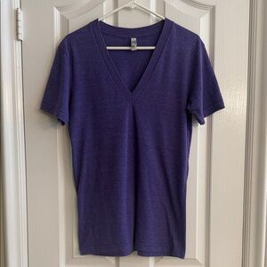 American Apparel Deep Purple V-Neck Tee